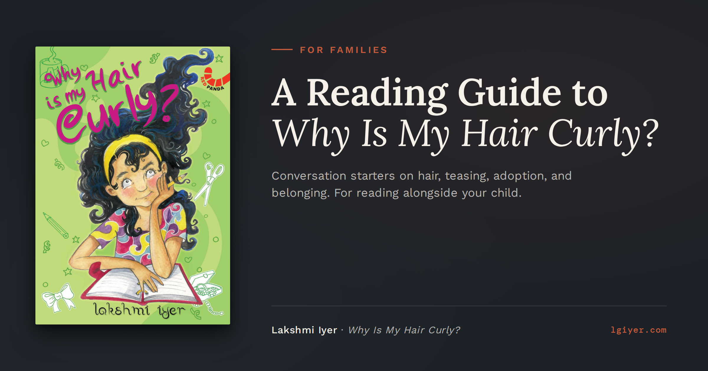 Parent Guide to Why is my Hair Curly? by Lakshmi Iyer