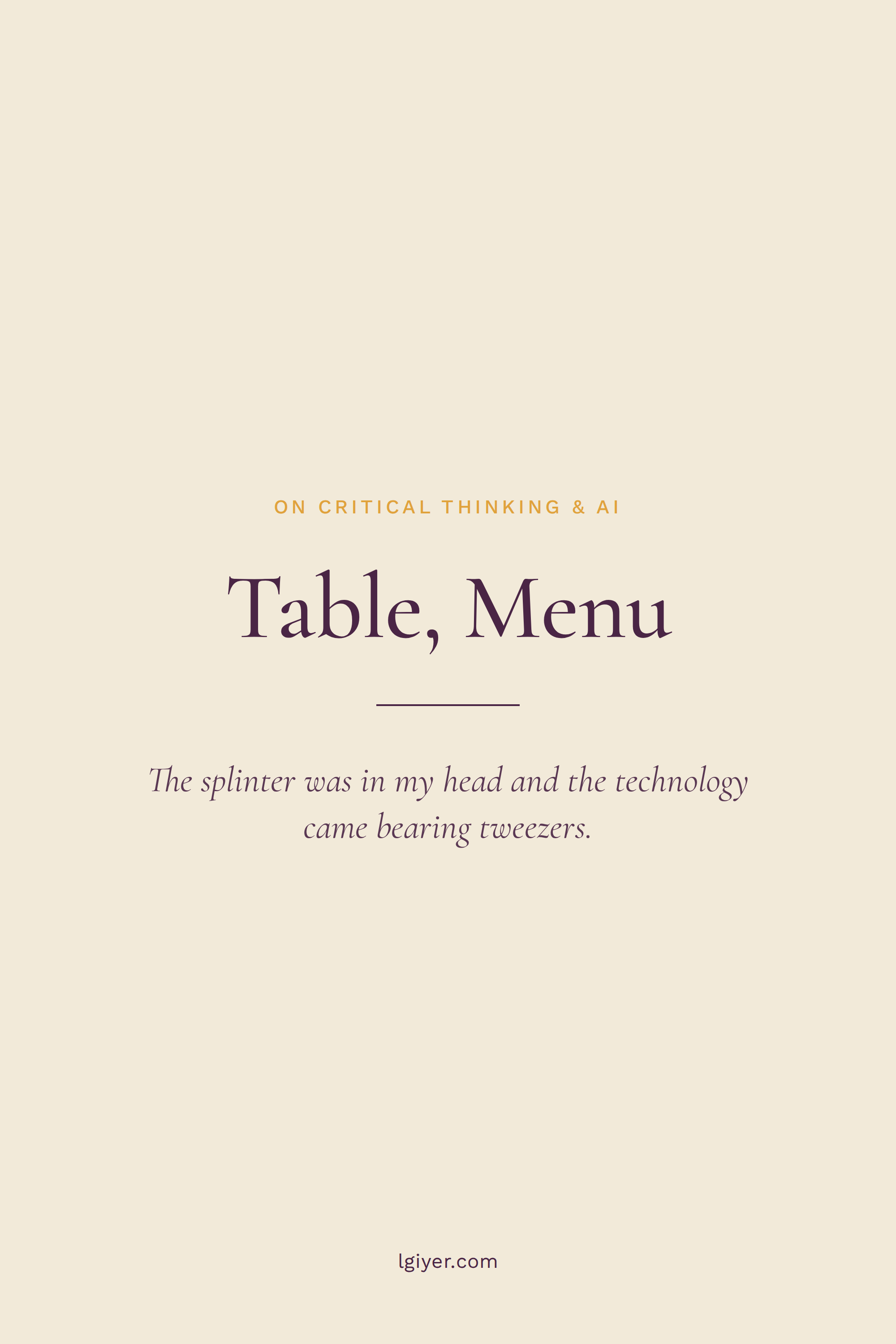 Table, Menu 8 Table, Menu